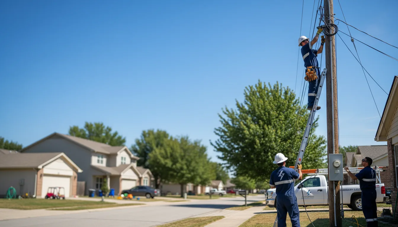 Residential electrician providing installation services in Milfay, OK